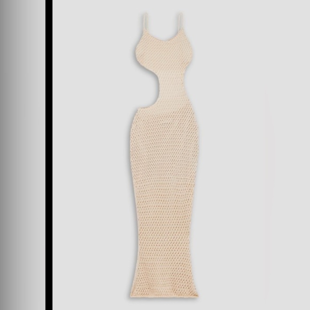 Savannah Morrow  Tiva Cream open back  Asymmetrical pima cotton l Knit Dress XL